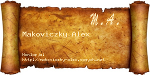 Makoviczky Alex névjegykártya